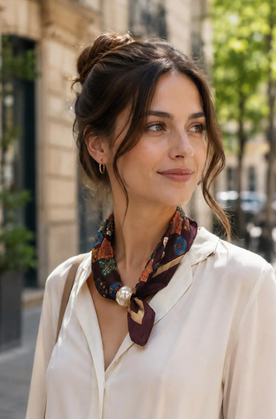 OBS. lev 11/9 .Scarves med magnetpärla- CLOE 1034 Bordeaux