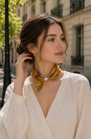 OBS. lev 11/9 .Scarves med magnetpärla- CLOE 1035 Kamel