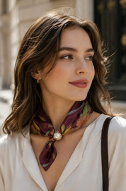 OBS. lev 11/9 .Scarves med magnetpärla- CLOE 1035 Bordeaux