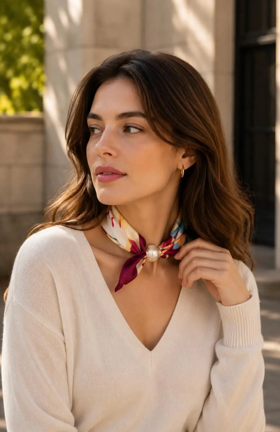 OBS. lev 11/9 .Scarves med magnetpärla- CLOE 1036 Bordeaux