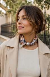 OBS. lev 11/9 .Scarves med magnetpärla- CLOE 1036 Beige