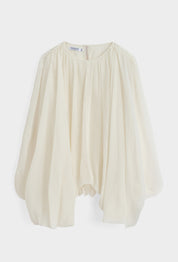 Plisserad Oversize Blus- Pink Ljusbeige
