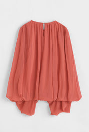 Plisserad Oversize Blus- Pink Rostrosa