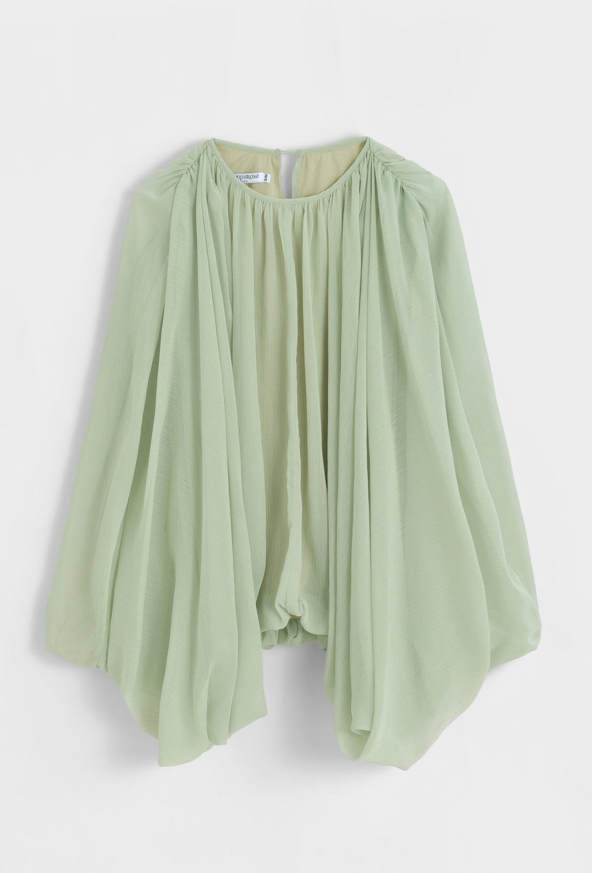 Plisserad Oversize Blus- Pink Mintgrön