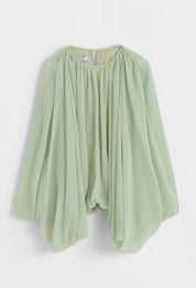 Plisserad Oversize Blus- Pink Mintgrön