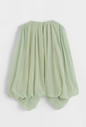 Plisserad Oversize Blus- Pink Mintgrön