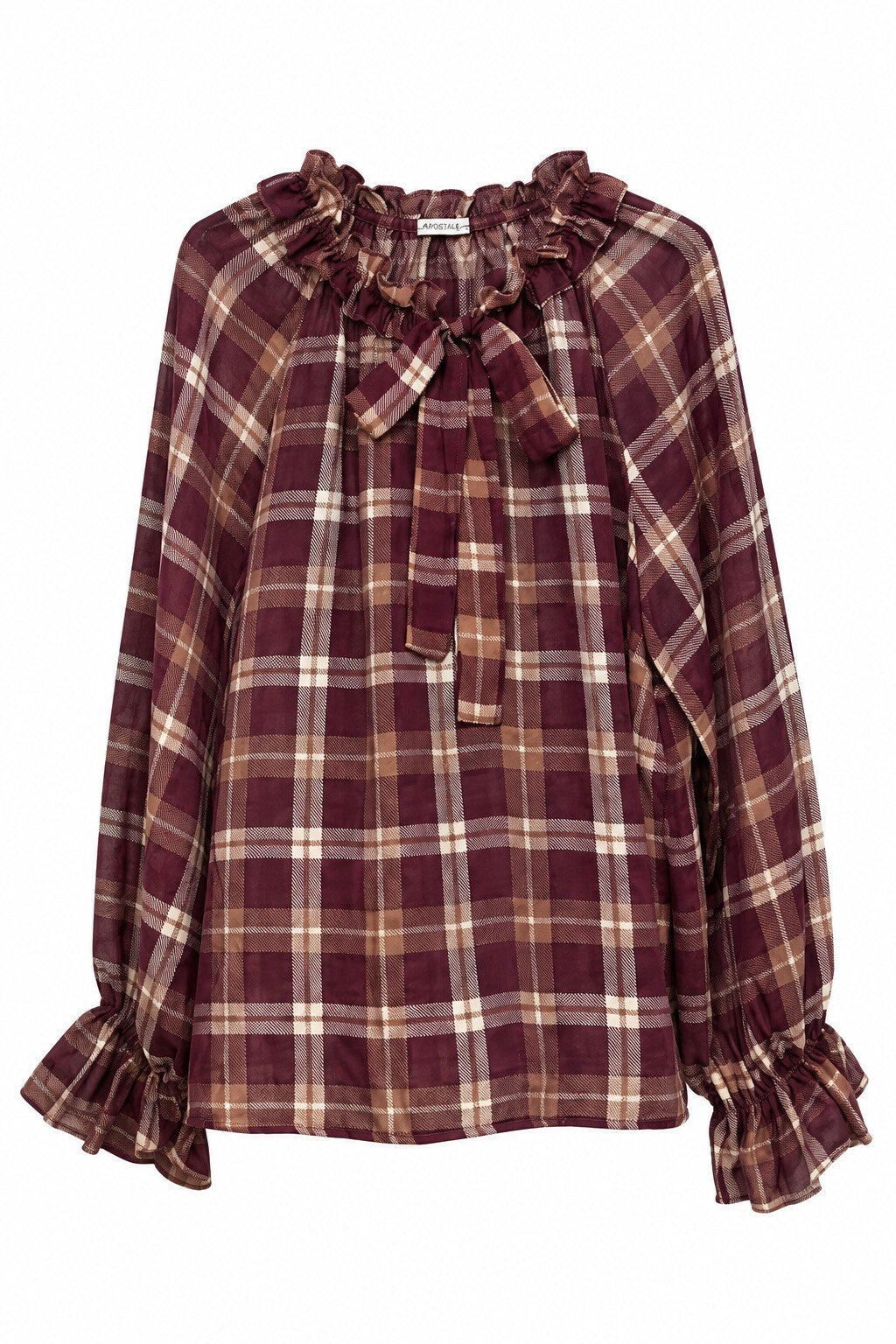 Rutig Blus- Olivia Bordeaux