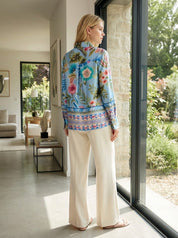 Blus med knyt- Bea Blå