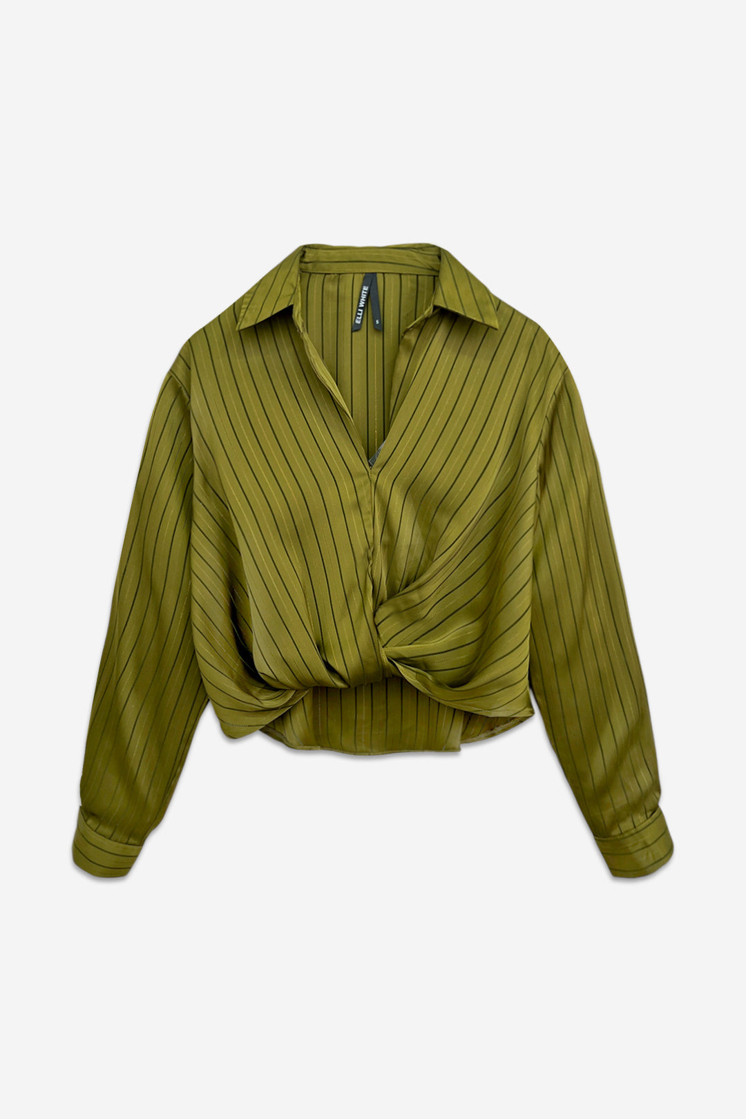 Randig draperad blus- Daniella Grön