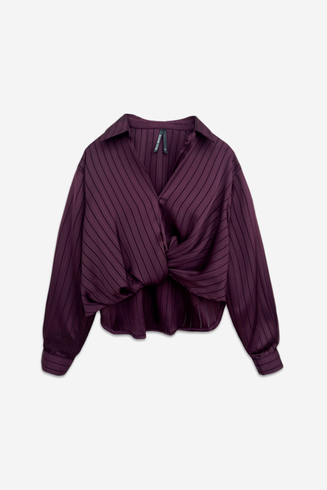 Randig draperad blus- Daniella Plommon
