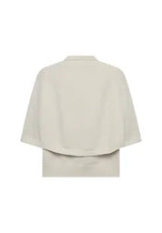 Poncho Tröja FREEQUENT- FQCappa Cardigan 211472 Moonbeam Melange/ Melerad Beige