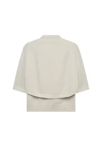 Poncho Tröja FREEQUENT- FQCappa Cardigan 211472 Moonbeam Melange/ Melerad Beige