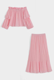 Set med kjol & singoalla topp- Sing Rosa