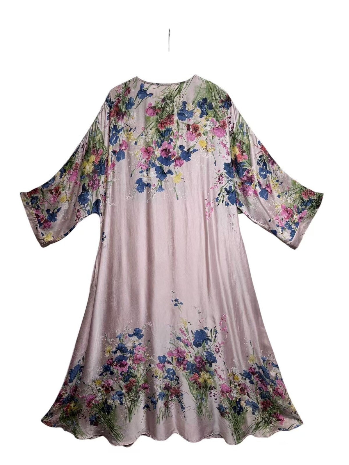 V-Ringad Långklänning med fickor- Finja Rosa