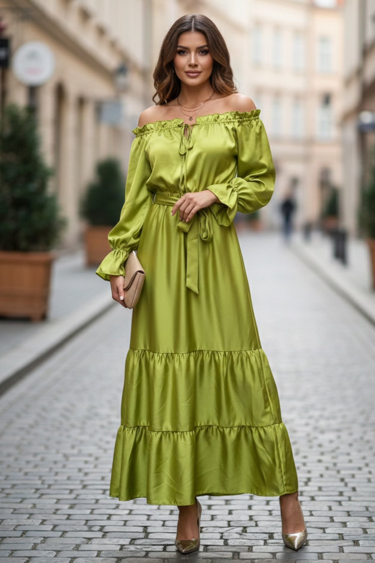 Långklänning med lyster- Lydia Oliv