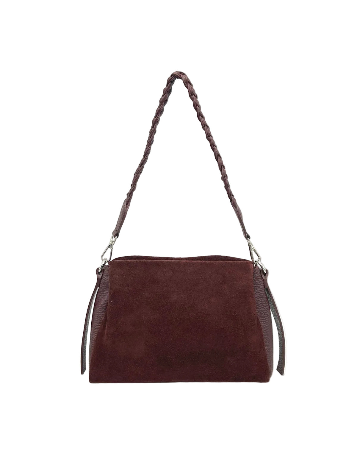 Mockaväska med flätat handtag- Sussi Bordeaux