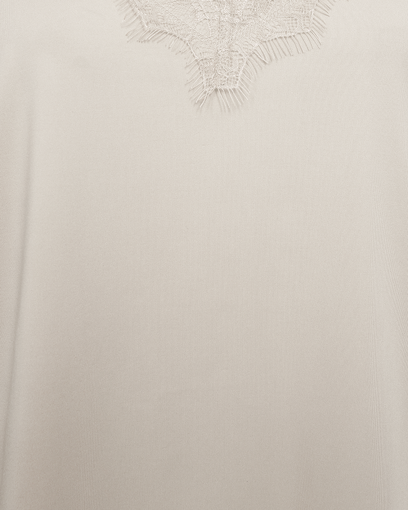 Linne med spetskant FREEQUENT- FQBicco 120962 Moonbeam/ Ljusbeige