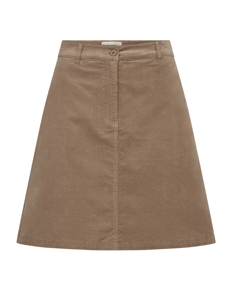 Kort finspårig manchester kjol FREEQUENT- FQOlana 211641 Desert Taupe/ Mullvad