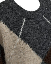 Rutig stickad tröja FREEQUENT- FQGRSLULU-PULLOVER 211714 Dark Grey Melange