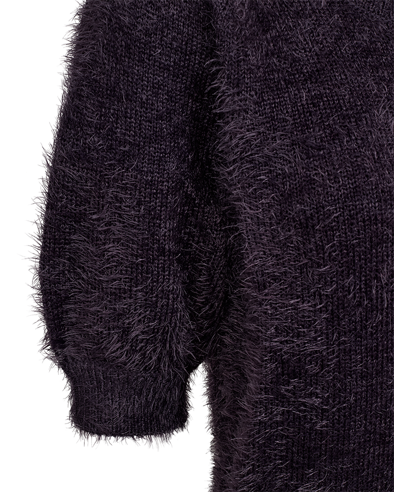 Kortärmad hårig tröja FREEQUENT- FQCAT-PULLOVER 211771 Nightshade/ Mörk plommon
