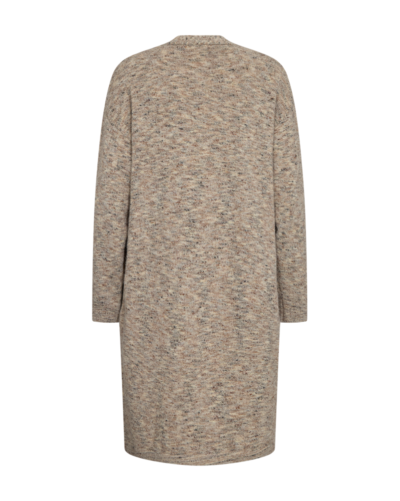 Lång stickad kofta FREEQUENT- FQTWEED 211778 OYSTER GREY MELANGE