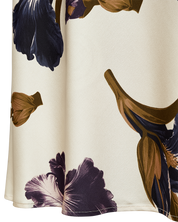 Blommig satinkjol FREEQUENT- FQZILA 212032 Nightshade/ Mörk plommon