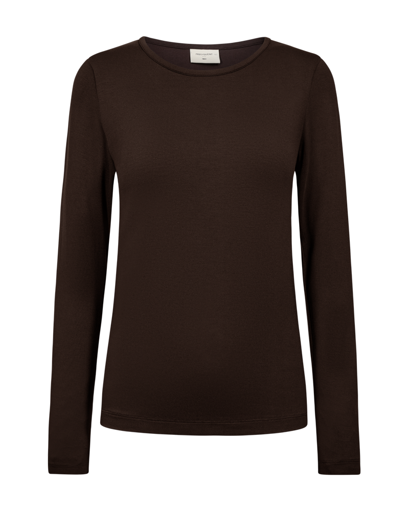 Långärmad T-Shirt FFREEQUENT- FQLana 205298 Mole Mörkbrun