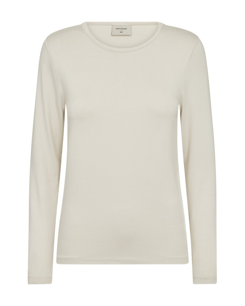 Långärmad T-Shirt FFREEQUENT- FQLana 205298 MoonBeam Ljusbeige