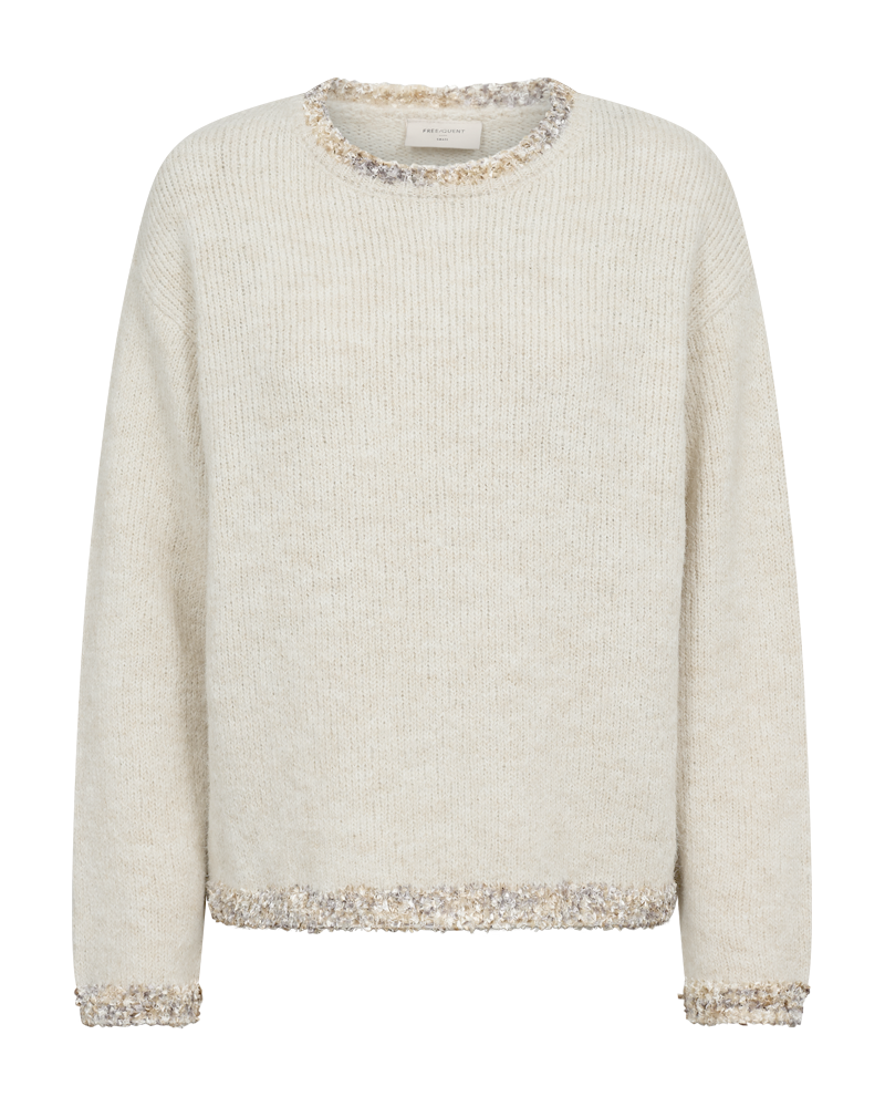 Mjuk rundhalsad Tröja med glitterdetaljer FREEQUENT- FQFrida 211965 Moonbeam
