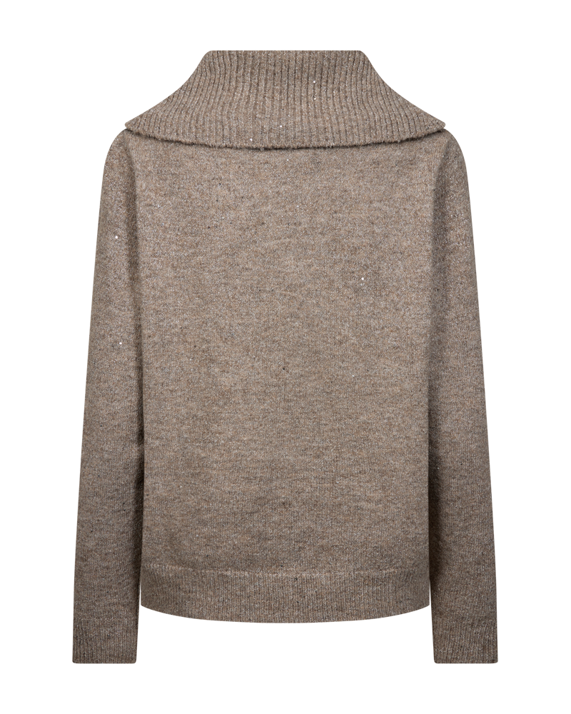 Polotröja med glittertråd FREEQUENT- FQGlimsy 212232 Desert Taupe